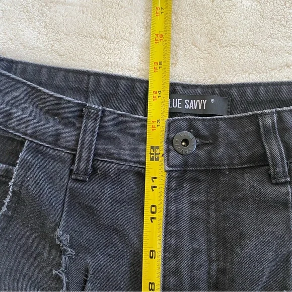 High Waisted Black Jean Shorts - Picture 11 of 11